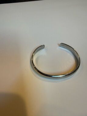 Polished Silver Open Cuff Bracelet for Women